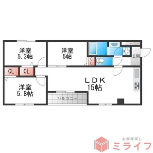 HIT KITATANABE SIX【4階】の間取り