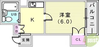 ヴィラパックス神戸【4階】の間取り