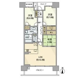 パークホームズ白壁四丁目【13階】の間取り