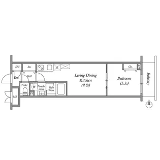 プライムガーデン若木【5階】の間取り