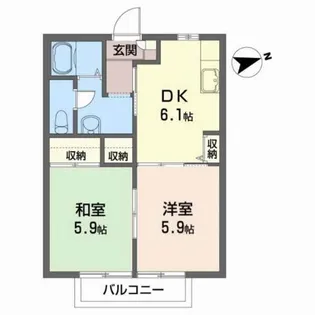 ディアス・ワールドワン B【2階】の間取り