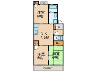 リバティーハイツ南 B棟【3階】の間取り
