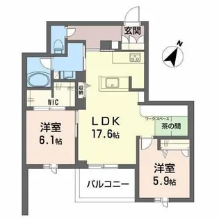Crestieq Nakada【2階】の間取り