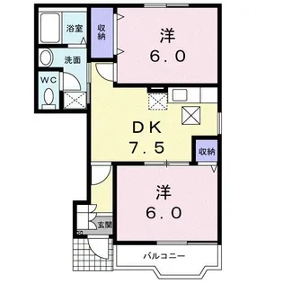 リバーサイド【1階】の間取り