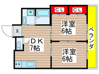 ガ-デンフラッツ平井【1階】の間取り