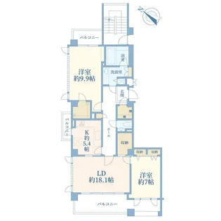 リッツクリスタル松濤【3階】の間取り