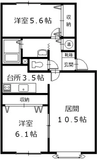 ヴィラ円山1【2階】の間取り