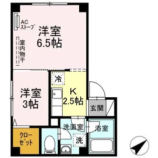 コーポラス・富田【2階】の間取り
