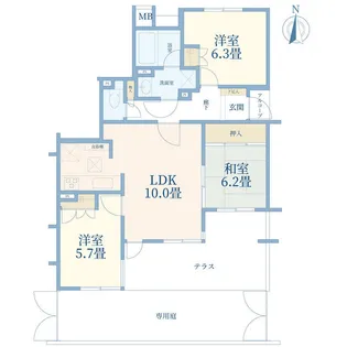 ナイスパークステージ戸越公園【1階】の間取り