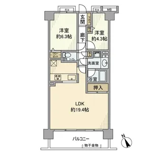 ブライトシティ船橋【10階】の間取り