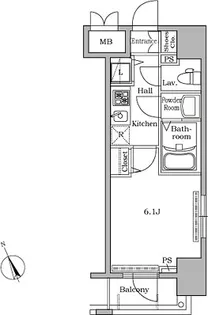 レジディア広尾II【6階】の間取り