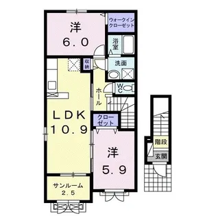 アルカンシエルD【2階】の間取り