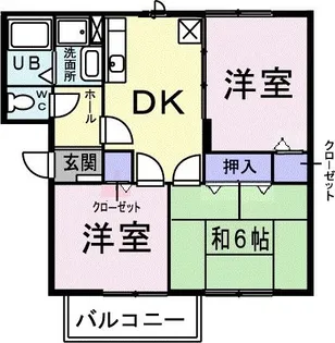 ハビテーション長通A【1階】の間取り