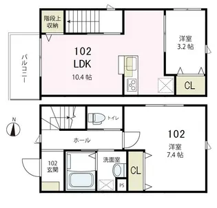 サカキハイム2【1階】の間取り