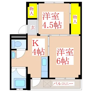 MSハイツ A棟【4階】の間取り