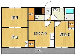 コーポ一の森【1階】の間取り