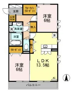 グラン レーヴ I【2階】の間取り