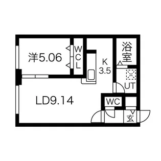 T琴似神社前【1階】の間取り
