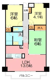 ウッドパーク本厚木【3階】の間取り