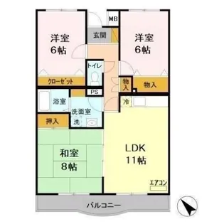 ルミエール南都【4階】の間取り