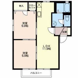 ファミールメゾンA【2階】の間取り