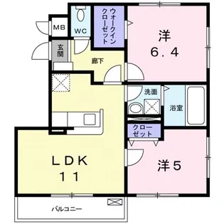 メゾンプラシード III【2階】の間取り