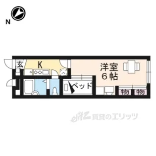 レオパレスレオスバル【1階】の間取り