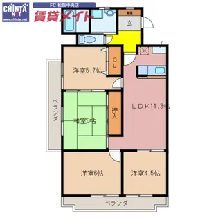 センチュリーハイランド【1階】の間取り