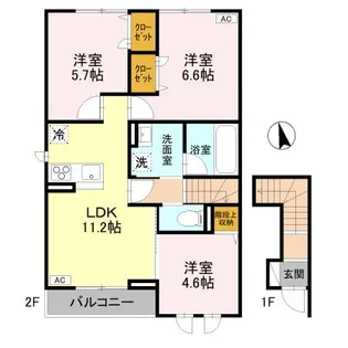 Dブルー・東城南【2階】の間取り