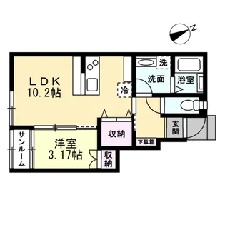 ル・アンジュ長江 A棟【1階】の間取り
