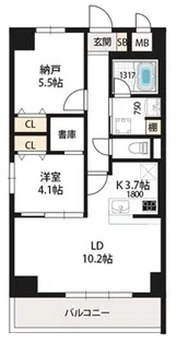 ベルンガーデン勝山北【10階】の間取り