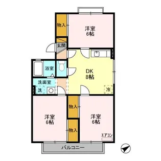 ローズコートA【1階】の間取り
