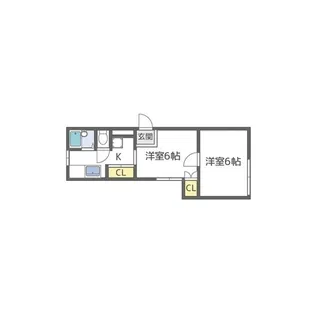 エクセル古門前【1階】の間取り