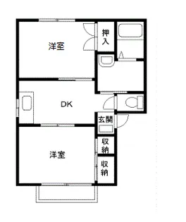 マロンハイツB棟【1階】の間取り