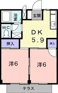 サンシャインハイツ【1階】の間取り