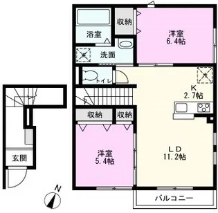 ルミナスフロントII【2階】の間取り