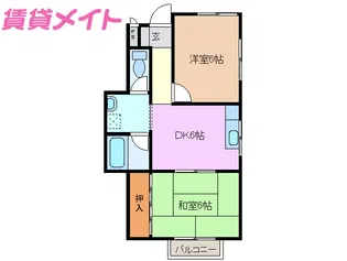 グリーンハイツ森中【2階】の間取り