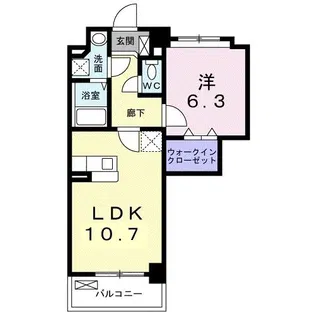 ハッピーメゾン VI【6階】の間取り
