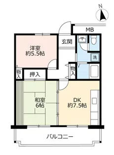 URアミティ学園西町【4階】の間取り