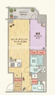 コンフォリア・リヴ新大阪WEST【13階】の間取り