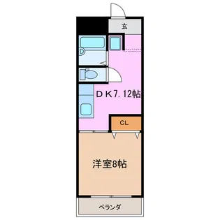 カラタケハイツ【1階】の間取り