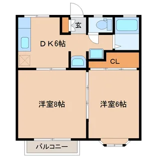 ラルジュA【2階】の間取り