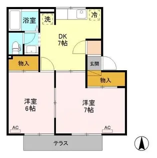 ビューグランドールC【1階】の間取り