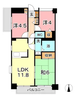 ライオンズマンション倉敷幸町【11階】の間取り