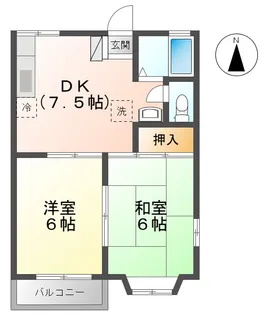 エステート笹谷C【2階】の間取り
