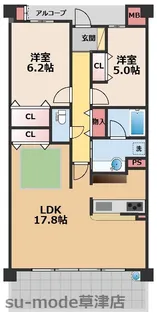 ジェイグランフレシア草津西大路【3階】の間取り