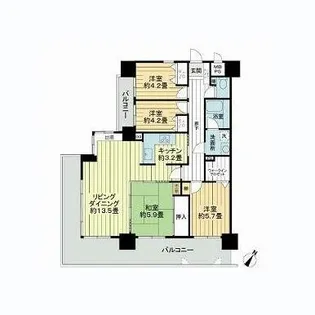 ライオンズマンション宇部錦町【11階】の間取り