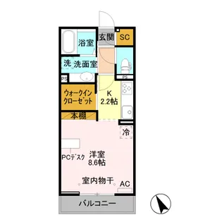 クレセントコートII【2階】の間取り
