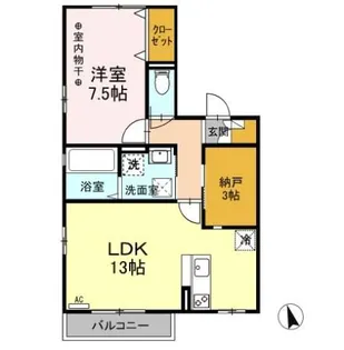 1SLDKの間取り画像