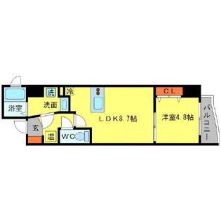 SERENiTE江坂四番館【7階】の間取り